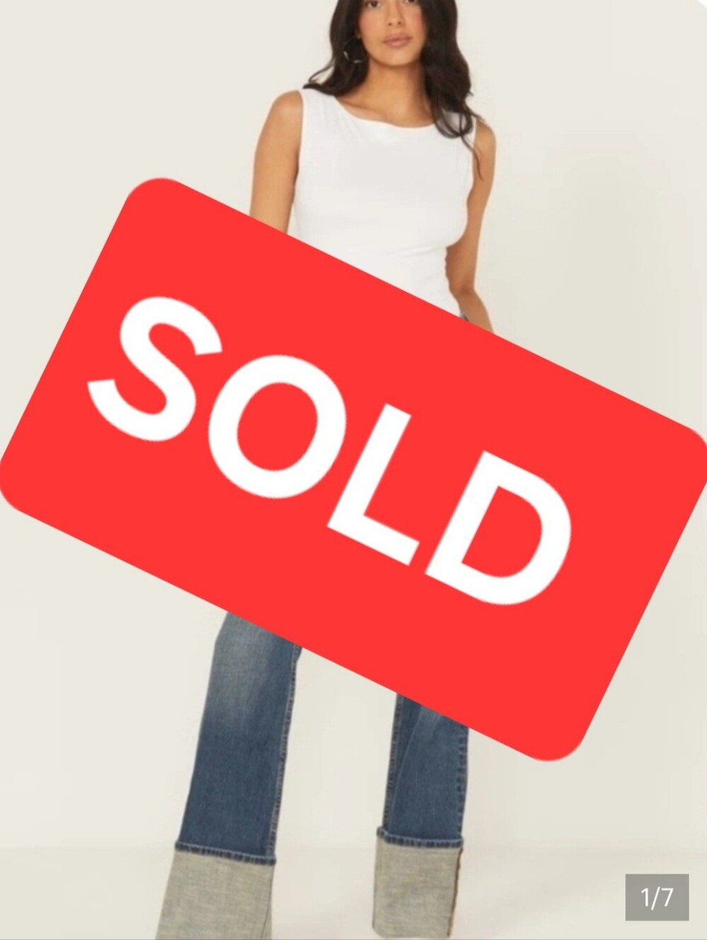 SOLD ***Shyanne Women's Joni High Rise Trouser Tall Cuff Stretch Denim Jeans 28